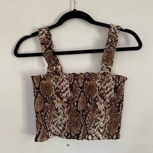 Wild Honey brown snakeskin printed crop top. Size medium. Worn twice.